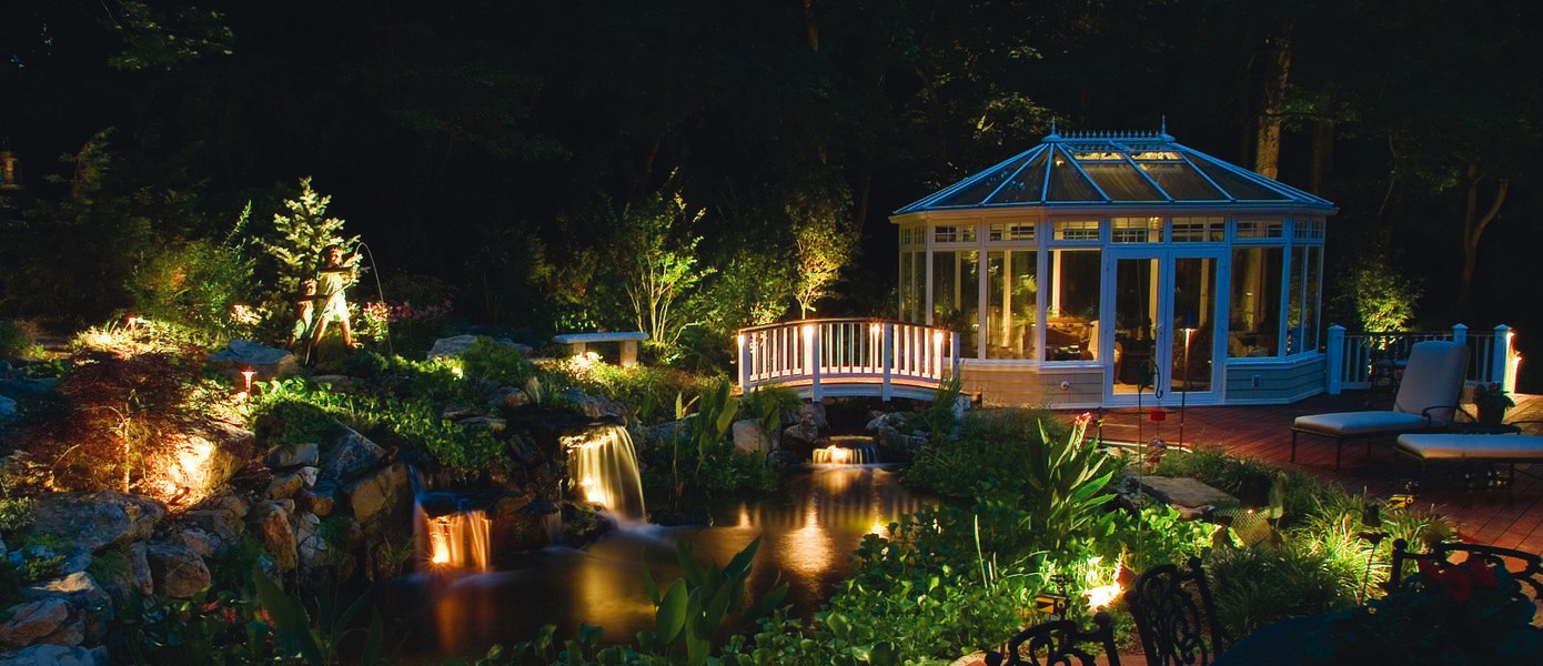 magical outdoor lighting installed in Gloucester, MA